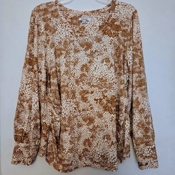 Chico's‎ gold and white L/S tunic top Size 3/XL - Picture 1 of 5